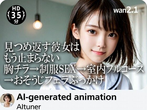 AItuner❤【35分HD】見つめ返す彼女はもう止まらない──胸チラ→制服SEX→室内フルコース→おそうじフェラぶっかけ【3DCG】3DCG