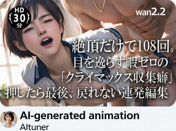 AItuner❤【30分HD】 絶頂だけで108回。目を逸らす暇ゼロの「クライマックス収集癖」──押したら最後、戻れない連発編集【3DCG】3DCG