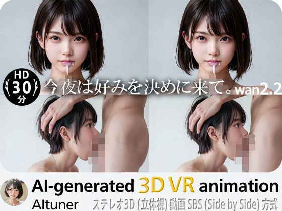 AItuner❤3D VR SBS【30分HD】今夜は好みを決めに来て。【3DCG】3DCG