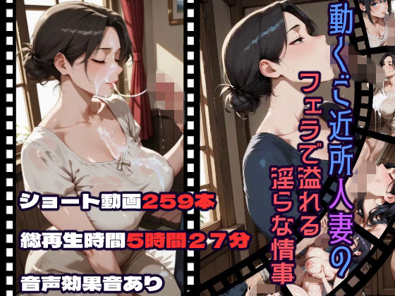 CQ妖精雨風❤動くご近所人妻のフェラで溢れる淫らな情事【動画・アニメーション】動画・アニメーション
